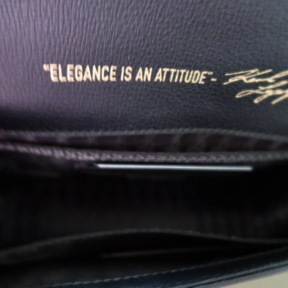 Karl Lagerfeld Paris Simone Small Leather Crossbody Black No Handle - Picture 10 of 12